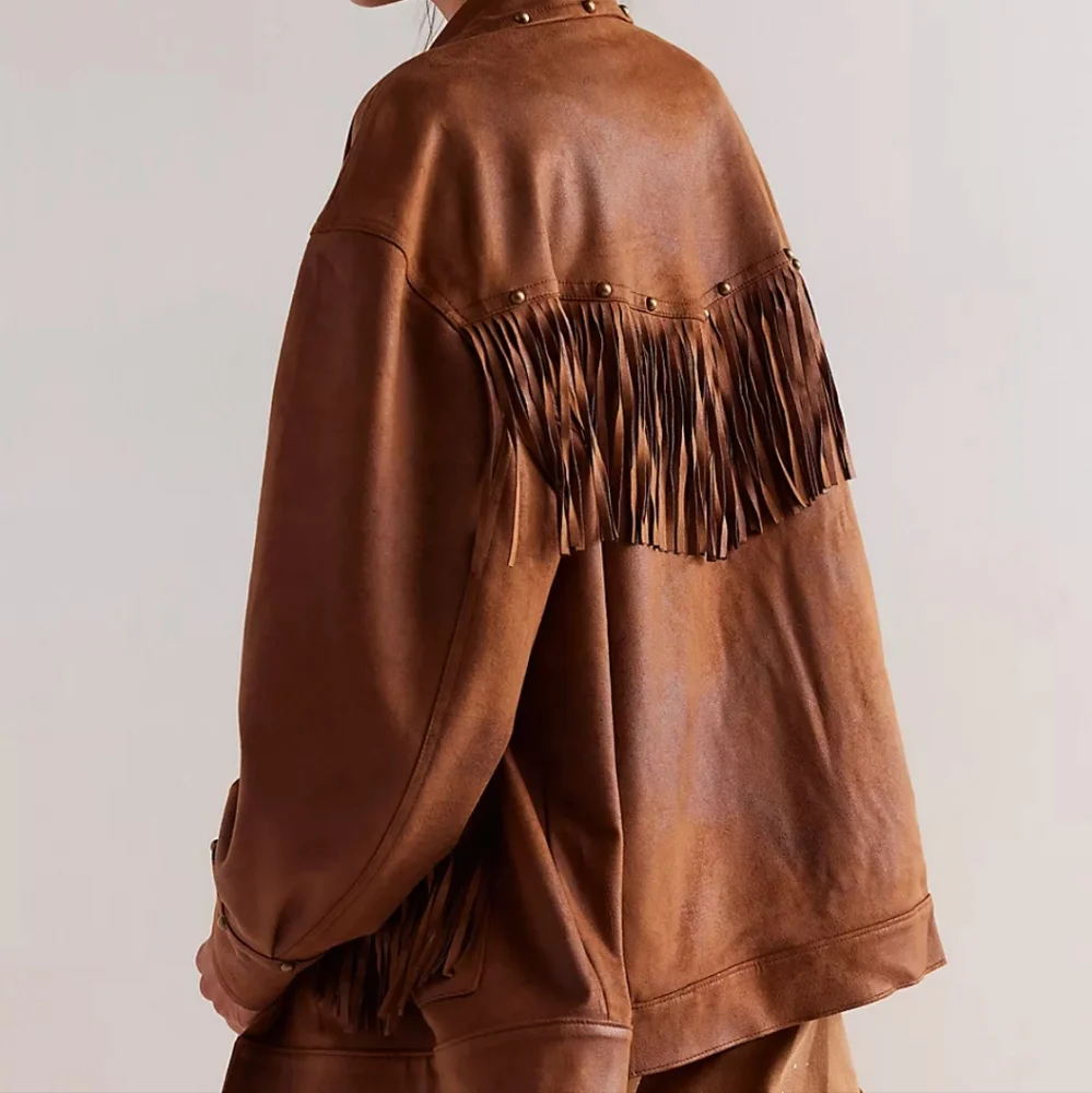 Free People We The Free Knox Vegan Fringe Leather Jacket - Picture 13 of 16